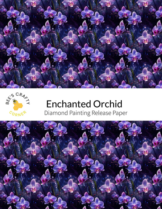RELEASE PAPER | Enchanted Orchid - Reusable Patterned Diamond Painting Release Paper