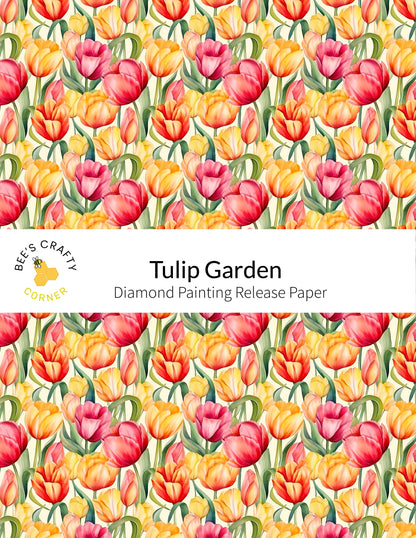 RELEASE PAPER | Tulip Garden - Reusable Patterned Diamond Painting Release Paper