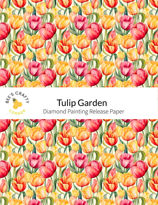 RELEASE PAPER | Tulip Garden - Reusable Patterned Diamond Painting Release Paper