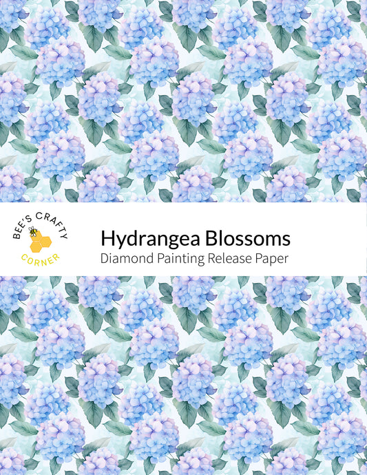 RELEASE PAPER | Hydrangea Blossoms - Reusable Patterned Diamond Painting Release Paper