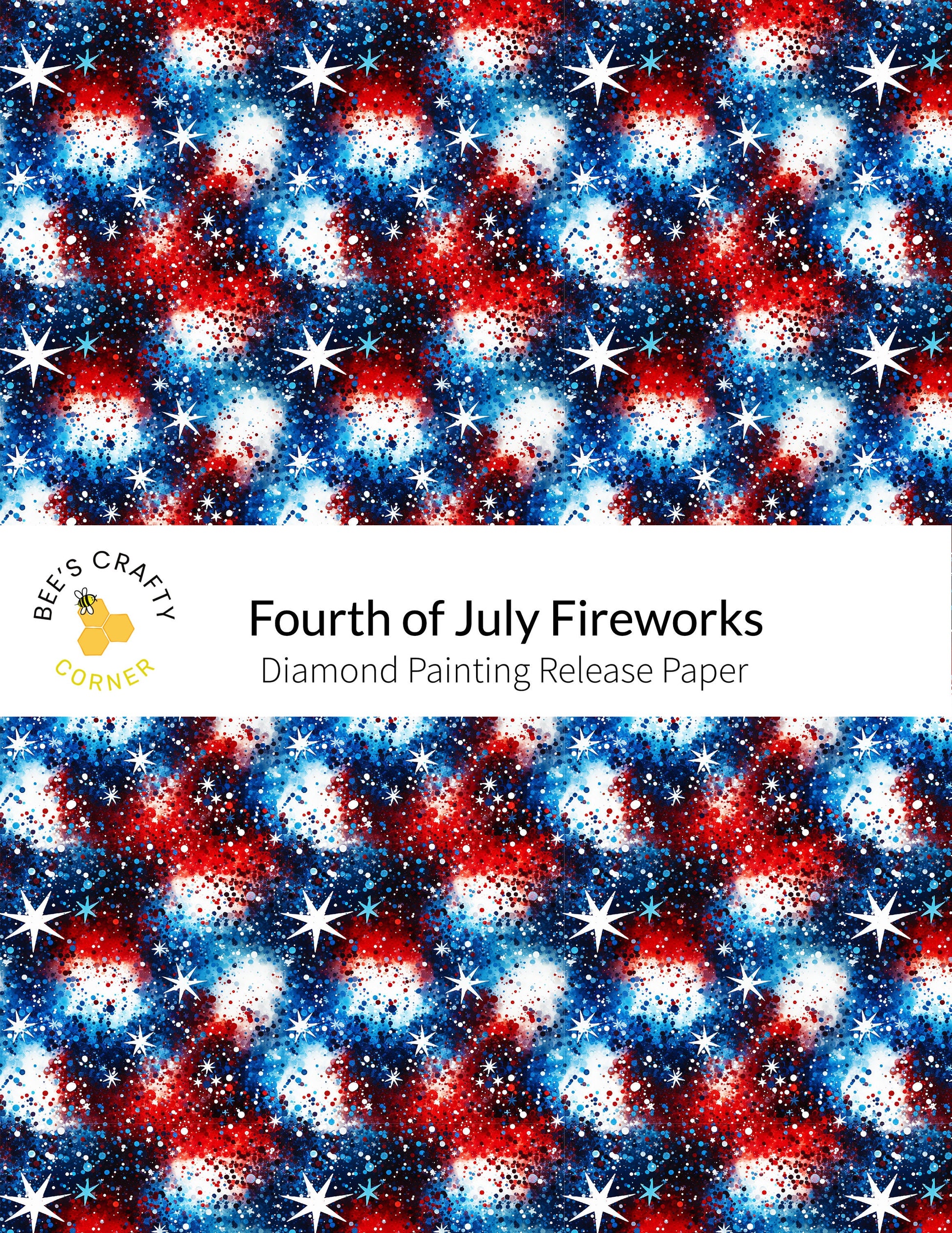 RELEASE PAPER | Fourth of July Fireworks - Reusable Patterned Diamond Painting Release Paper
