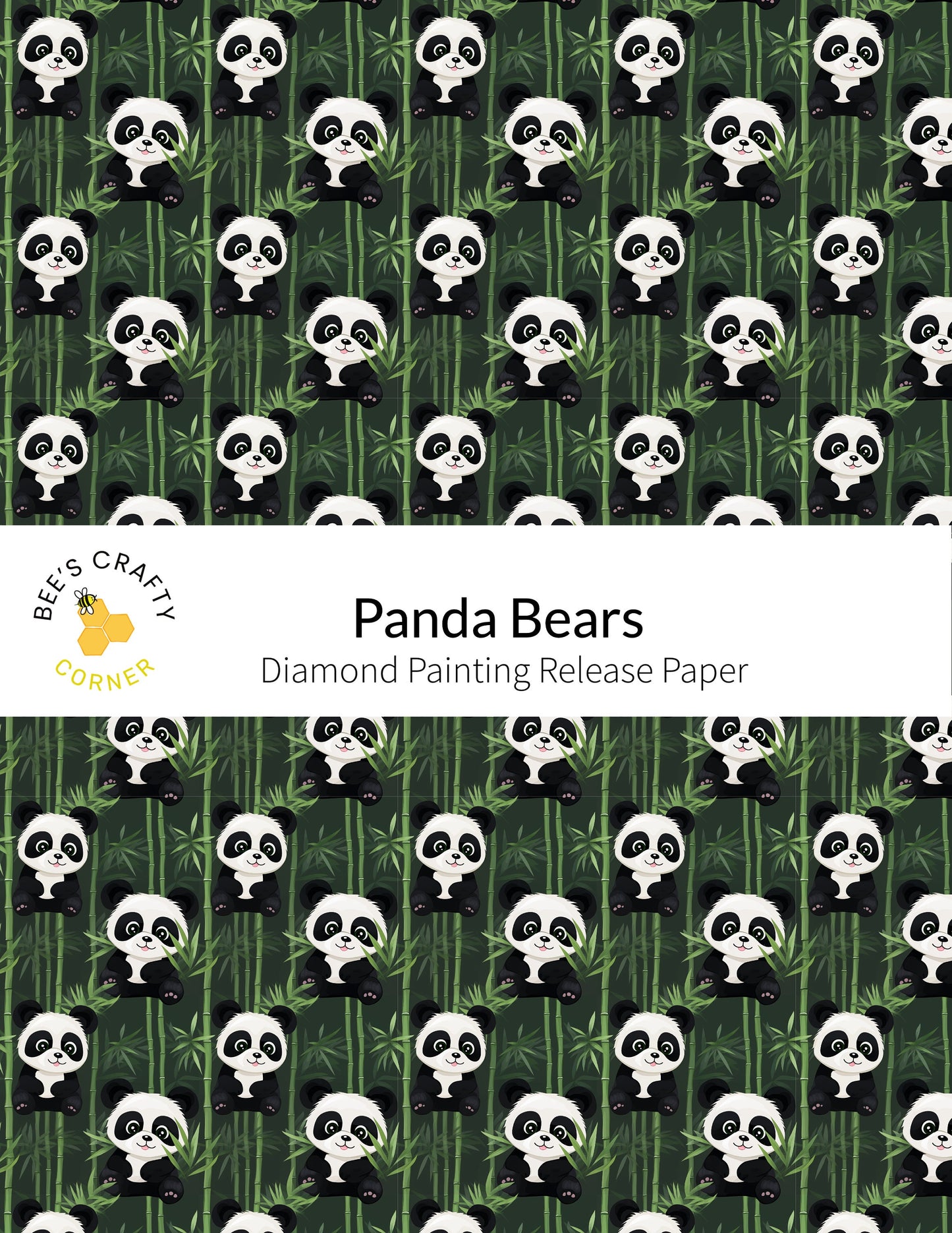 RELEASE PAPER | Panda Bears - Reusable Patterned Diamond Painting Release Paper