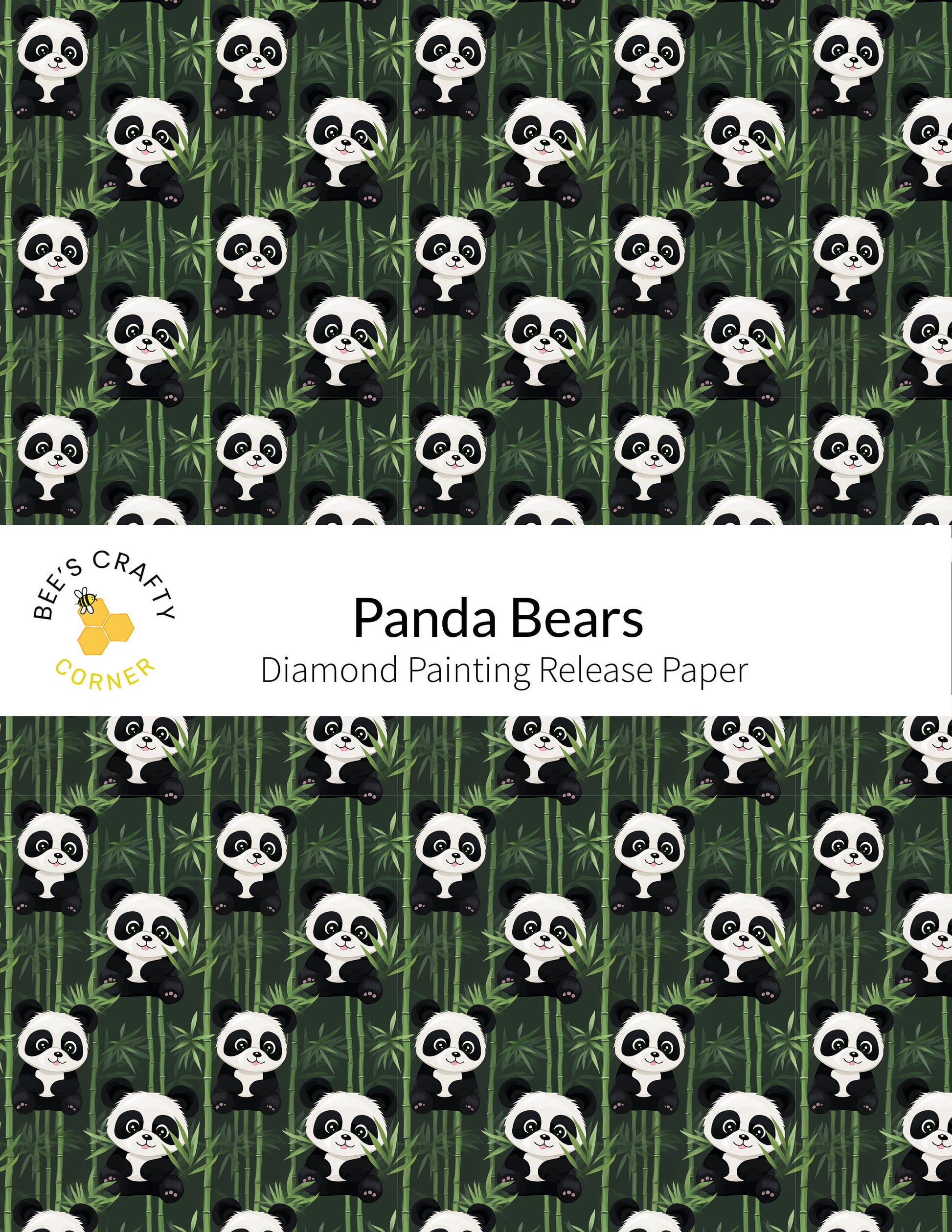 RELEASE PAPER | Panda Bears - Reusable Patterned Diamond Painting Release Paper