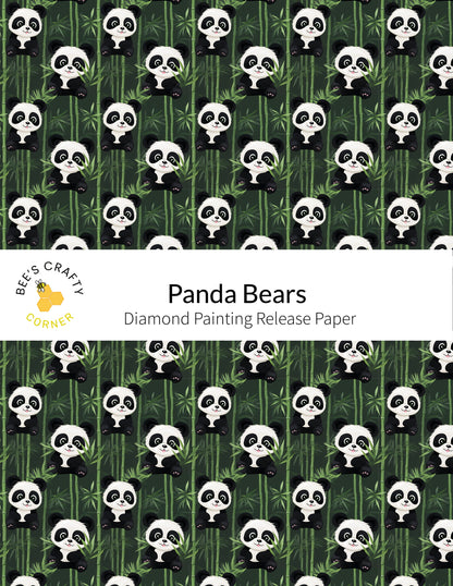 RELEASE PAPER | Panda Bears - Reusable Patterned Diamond Painting Release Paper