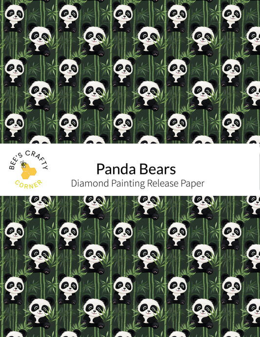 RELEASE PAPER | Panda Bears - Reusable Patterned Diamond Painting Release Paper