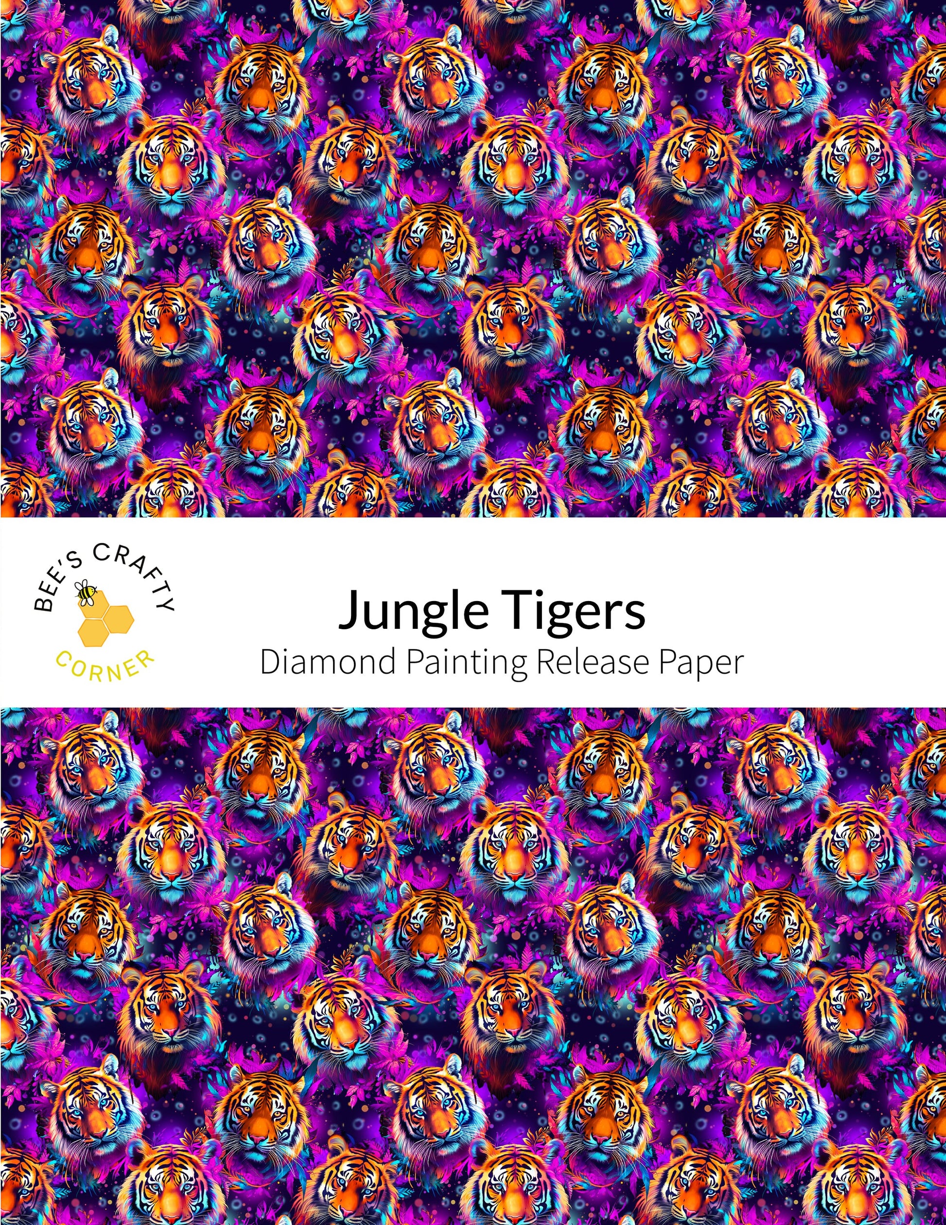 RELEASE PAPER | Jungle Tigers - Reusable Patterned Diamond Painting Release Paper