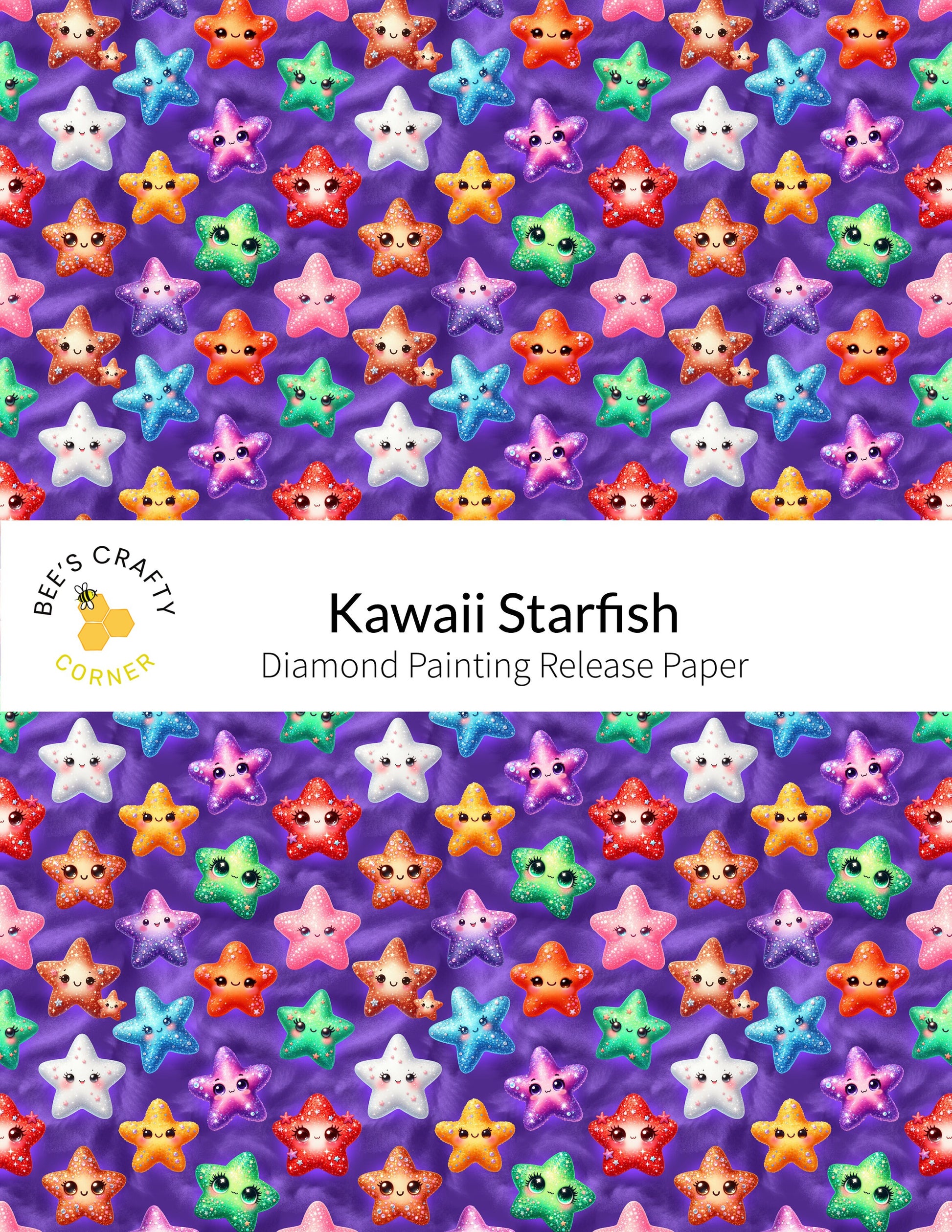 RELEASE PAPER | Kawaii Starfish - Reusable Patterned Diamond Painting Release Paper