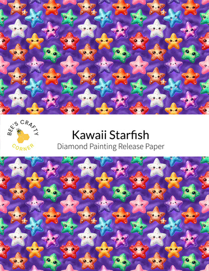 RELEASE PAPER | Kawaii Starfish - Reusable Patterned Diamond Painting Release Paper