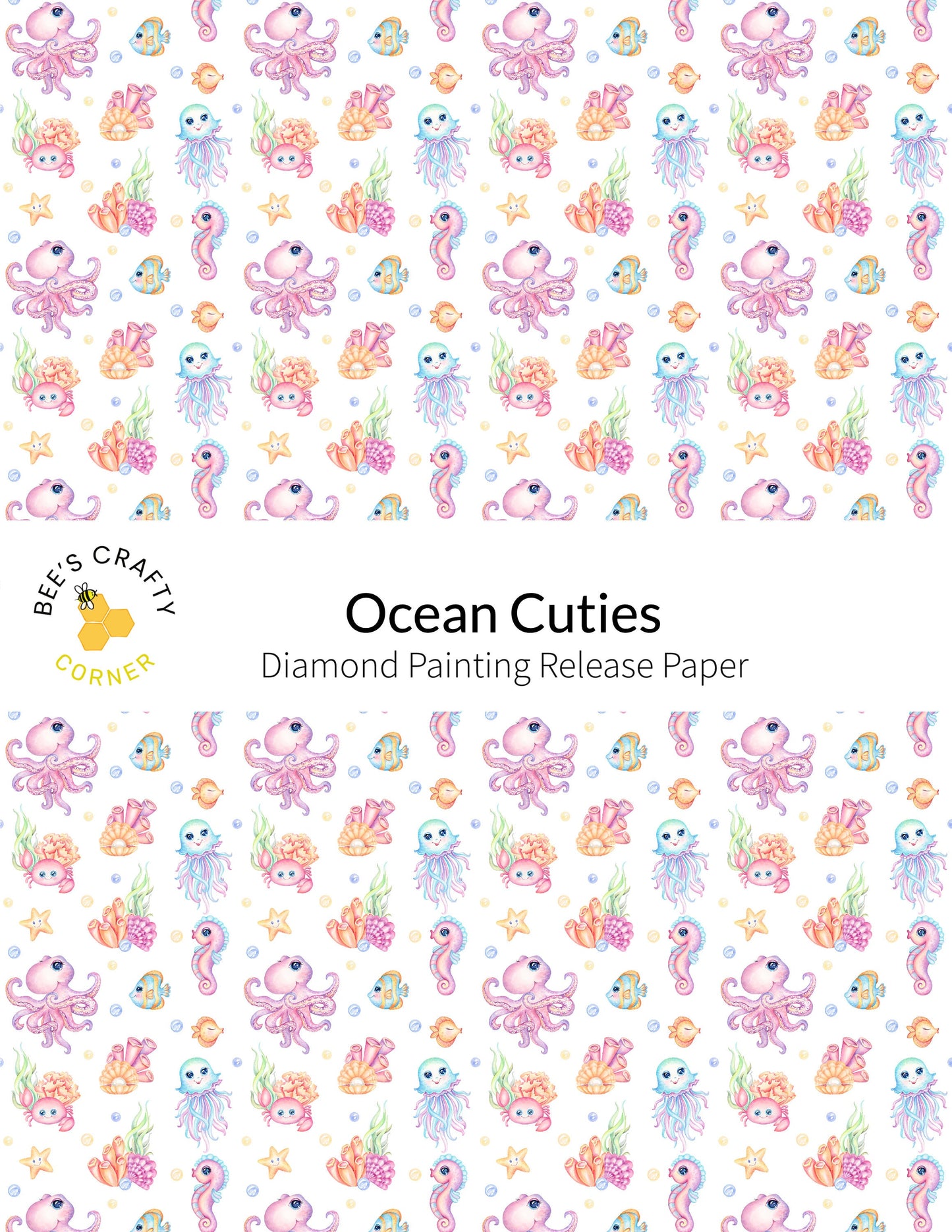 RELEASE PAPER | Ocean Cuties - Reusable Patterned Diamond Painting Release Paper