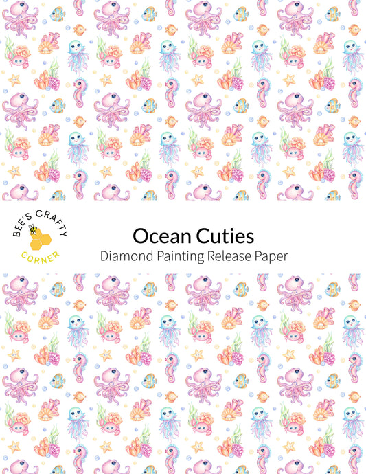RELEASE PAPER | Ocean Cuties - Reusable Patterned Diamond Painting Release Paper