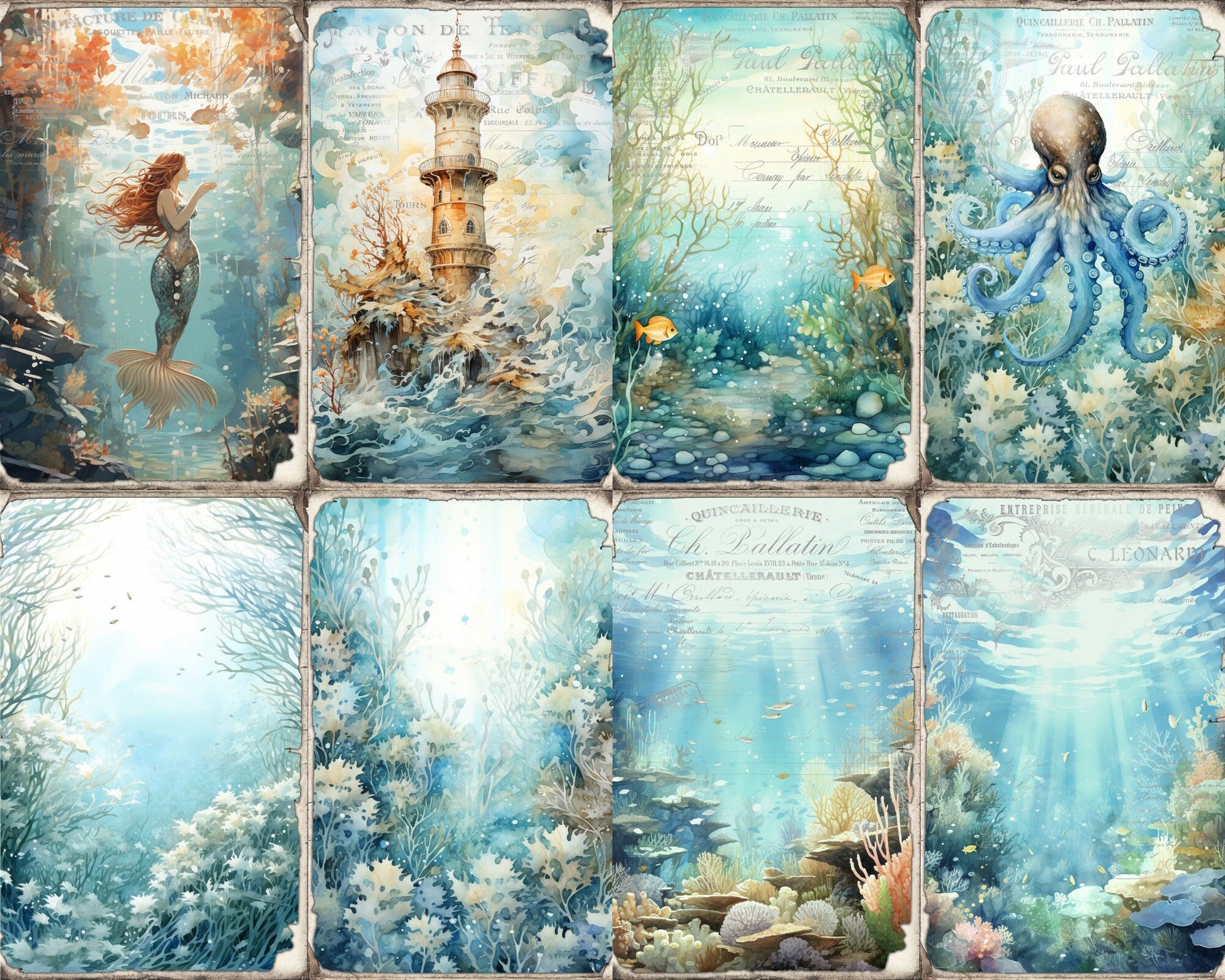 RELEASE PAPER | Mermaid Kingdom - Theme Pack Reusable Diamond Painting Release Paper