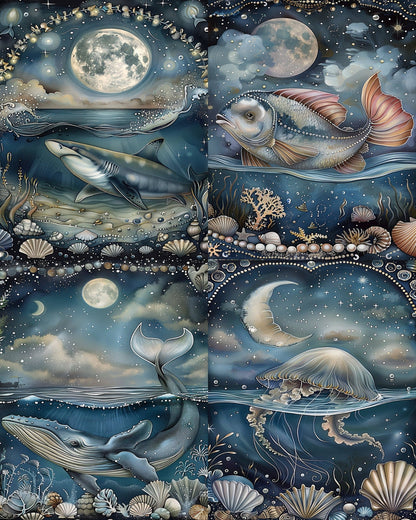 RELEASE PAPER | Moonlit Ocean - Theme Pack Reusable Diamond Painting Release Paper