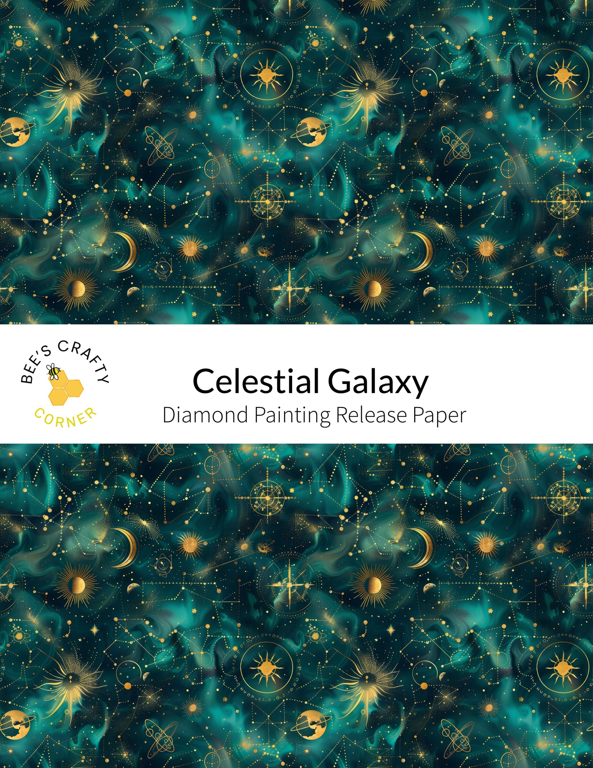 RELEASE PAPER | Celestial Galaxy - Reusable Patterned Diamond Painting Release Paper