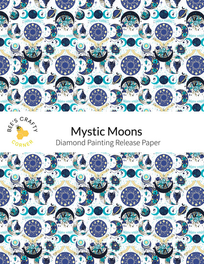 RELEASE PAPER | Mystic Moons - Reusable Patterned Diamond Painting Release Paper