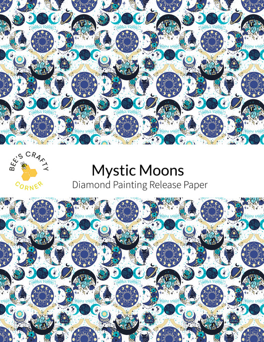 RELEASE PAPER | Mystic Moons - Reusable Patterned Diamond Painting Release Paper