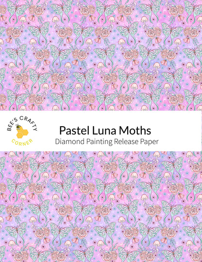 RELEASE PAPER | Pastel Luna Moths - Reusable Patterned Diamond Painting Release Paper