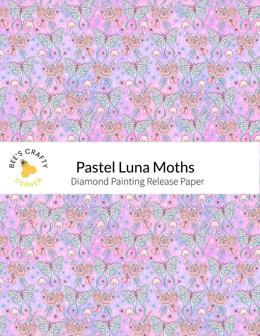 RELEASE PAPER | Pastel Luna Moths - Reusable Patterned Diamond Painting Release Paper
