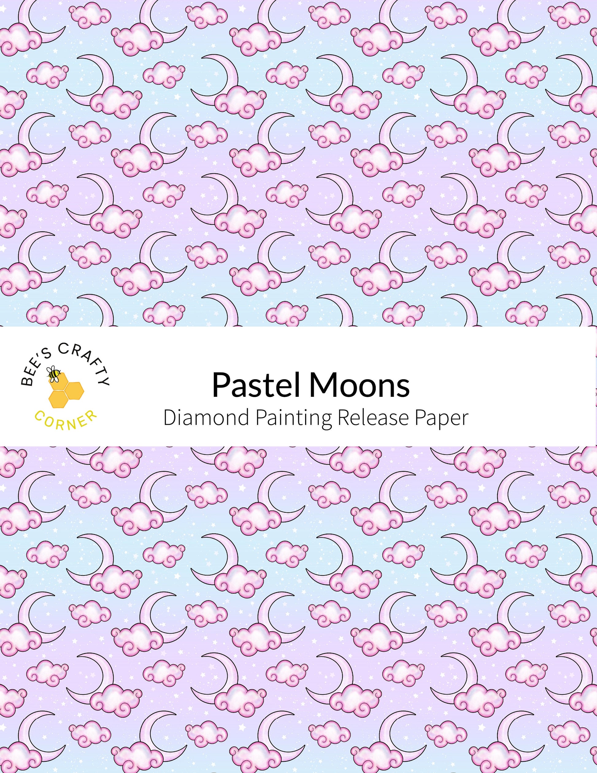RELEASE PAPER | Pastel Moons - Reusable Patterned Diamond Painting Release Paper