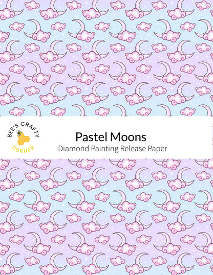 RELEASE PAPER | Pastel Moons - Reusable Patterned Diamond Painting Release Paper