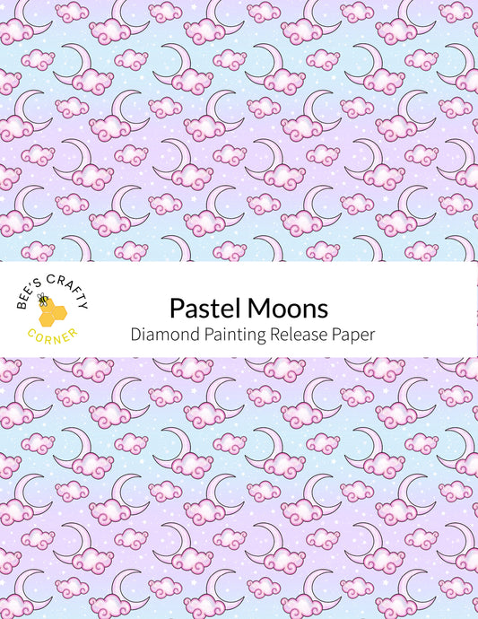 RELEASE PAPER | Pastel Moons - Reusable Patterned Diamond Painting Release Paper