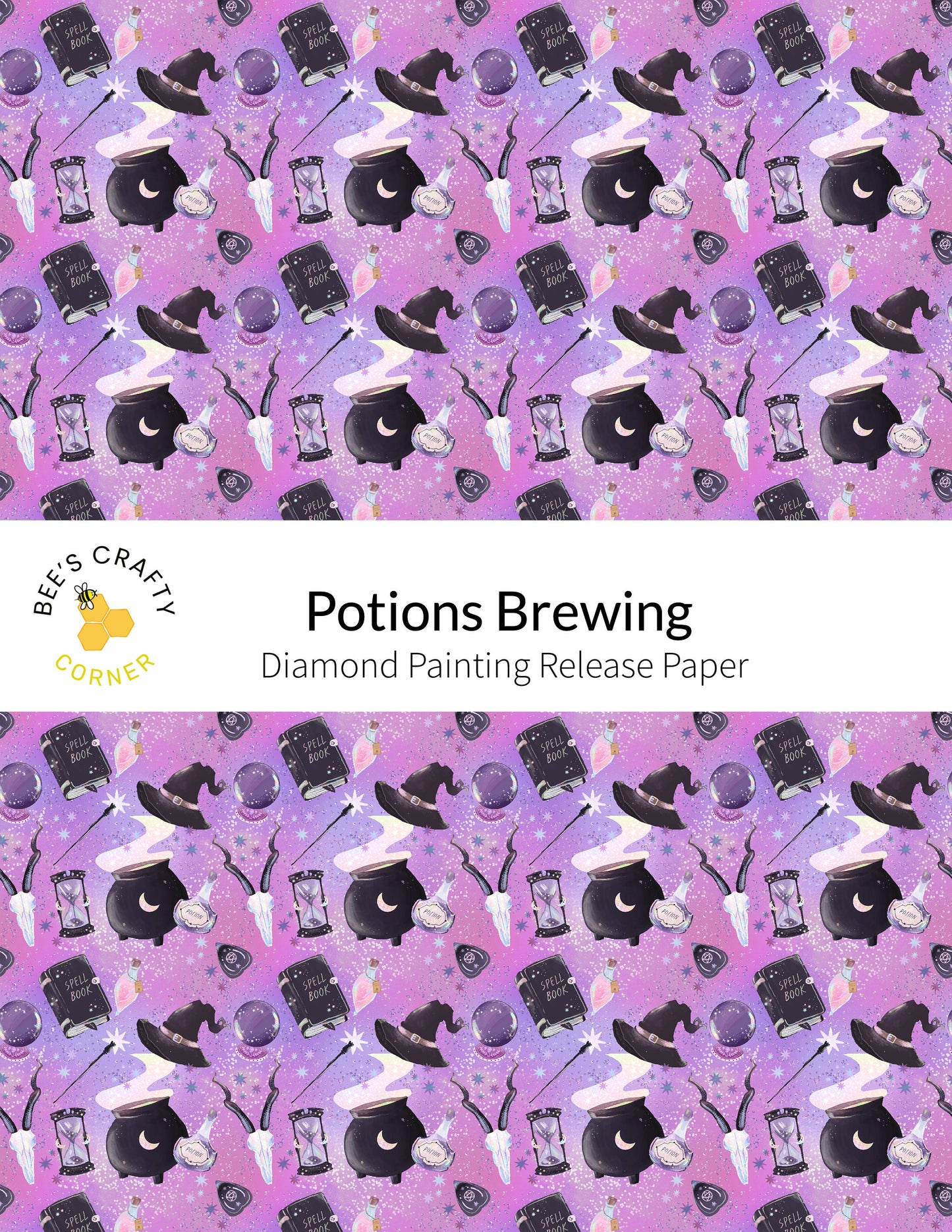 RELEASE PAPER | Potions Brewing - Reusable Patterned Diamond Painting Release Paper