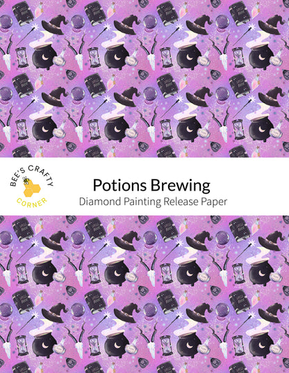 RELEASE PAPER | Potions Brewing - Reusable Patterned Diamond Painting Release Paper