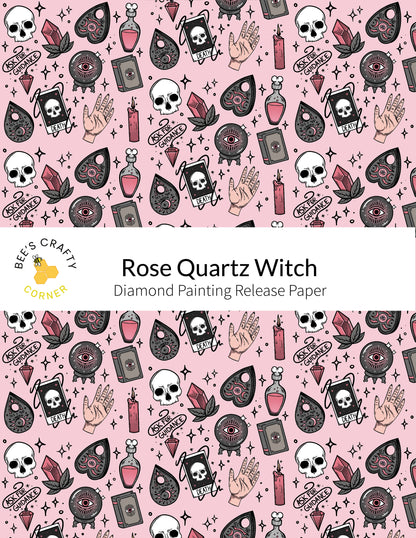 RELEASE PAPER | Rose Quartz Witch - Reusable Patterned Diamond Painting Release Paper
