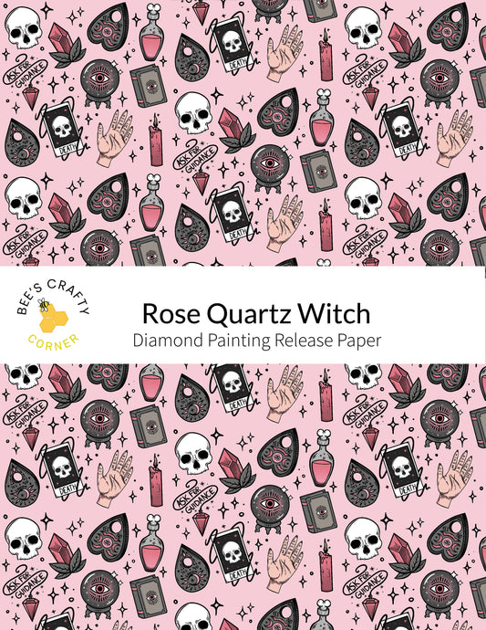 RELEASE PAPER | Rose Quartz Witch - Reusable Patterned Diamond Painting Release Paper