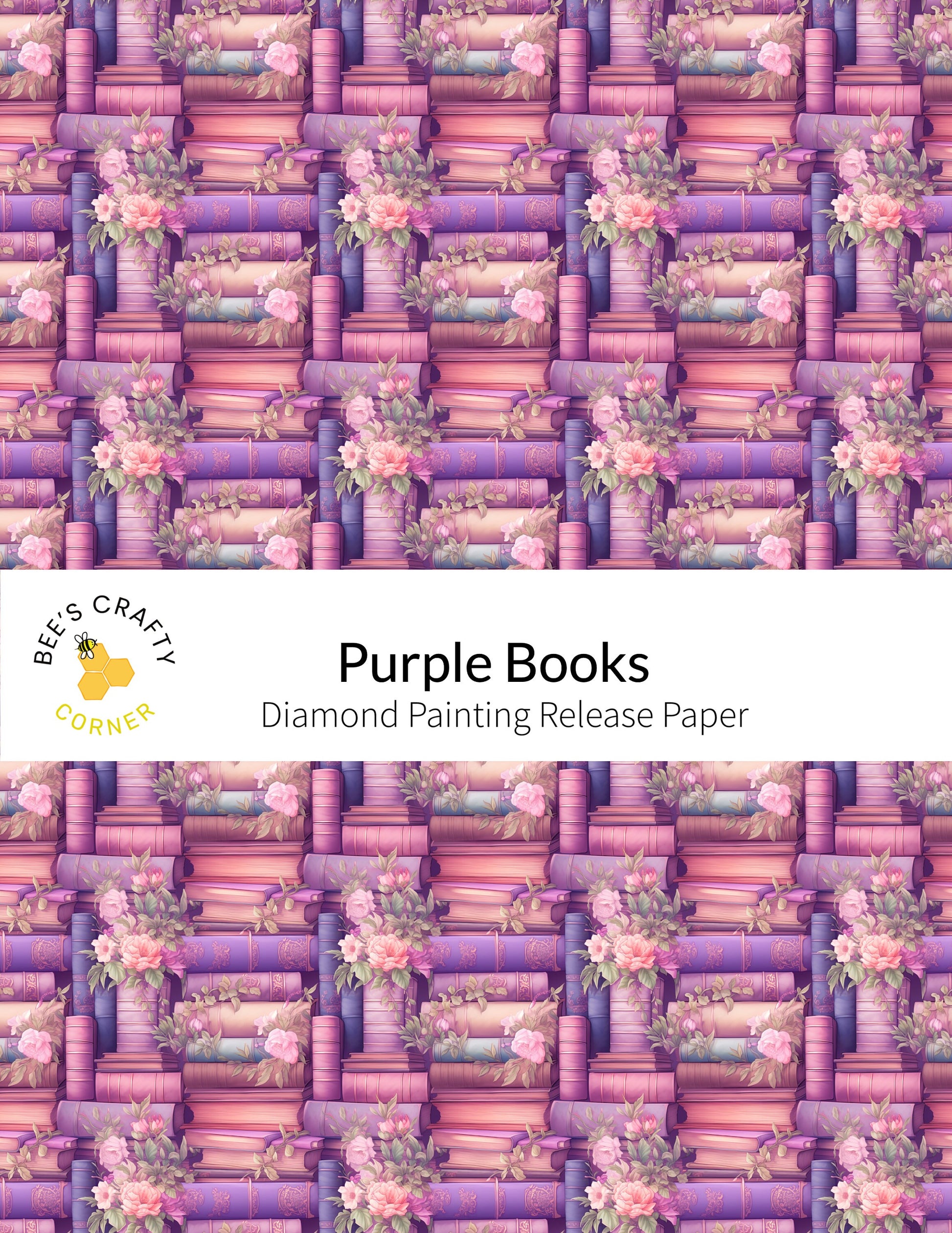 RELEASE PAPER | Purple Books - Reusable Patterned Diamond Painting Release Paper