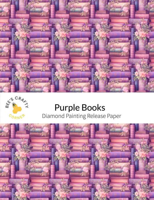 RELEASE PAPER | Purple Books - Reusable Patterned Diamond Painting Release Paper