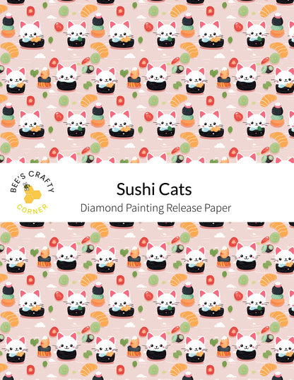 RELEASE PAPER | Sushi Cats - Reusable Patterned Diamond Painting Release Paper