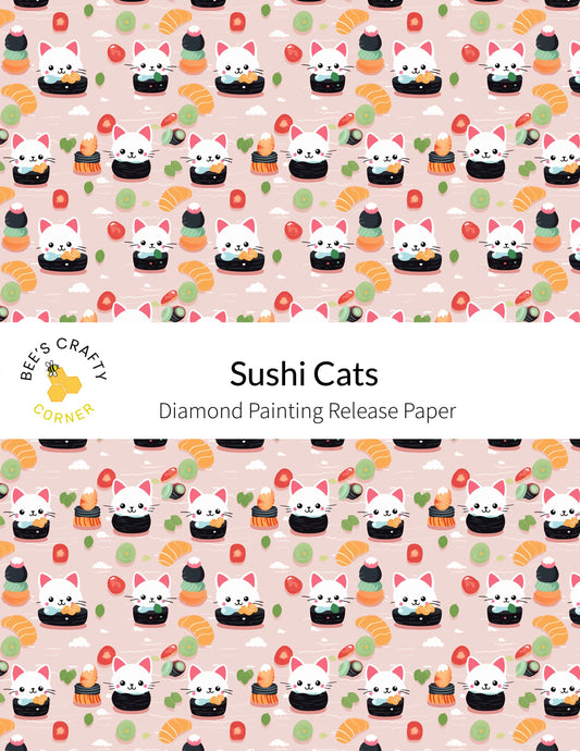 RELEASE PAPER | Sushi Cats - Reusable Patterned Diamond Painting Release Paper