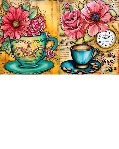 RELEASE PAPER | Colourful Coffee - Theme Pack Reusable Diamond Painting Release Paper