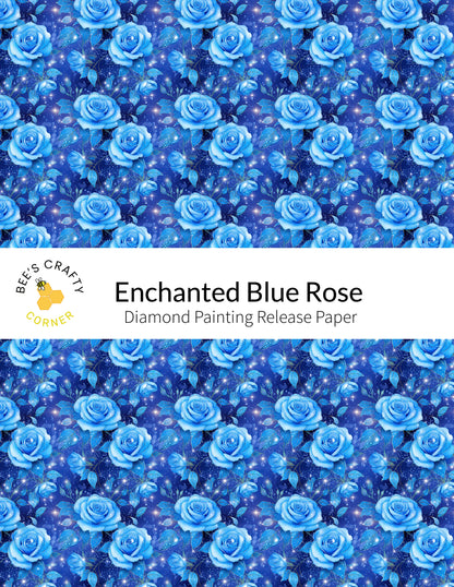 RELEASE PAPER | Enchanted Blue Rose - Reusable Patterned Diamond Painting Release Paper