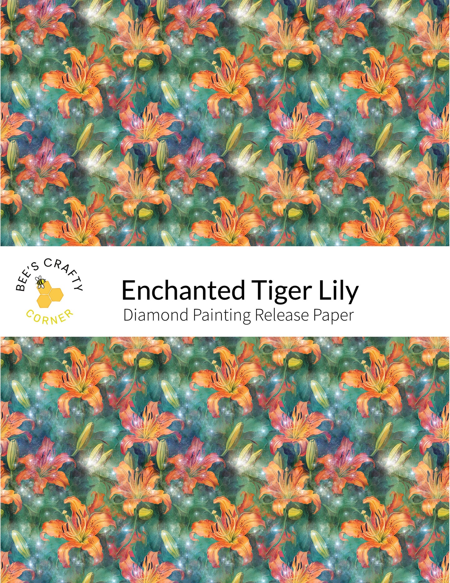 RELEASE PAPER | Enchanted Tiger Lily - Reusable Patterned Diamond Painting Release Paper
