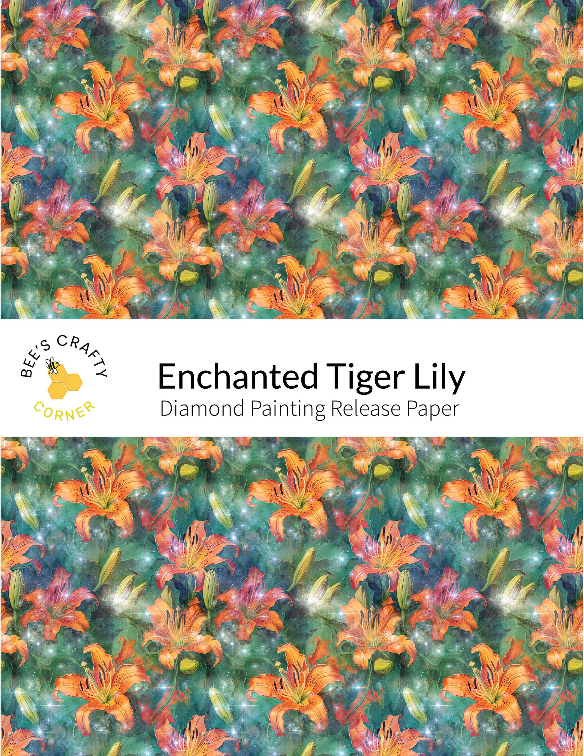 RELEASE PAPER | Enchanted Tiger Lily - Reusable Patterned Diamond Painting Release Paper