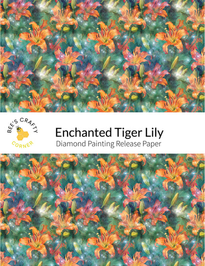 RELEASE PAPER | Enchanted Tiger Lily - Reusable Patterned Diamond Painting Release Paper