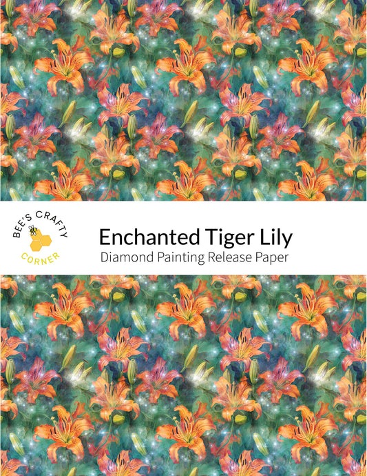 RELEASE PAPER | Enchanted Tiger Lily - Reusable Patterned Diamond Painting Release Paper