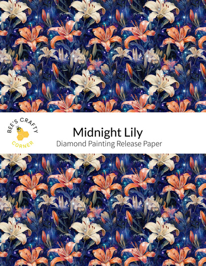 RELEASE PAPER | Midnight Lily - Reusable Patterned Diamond Painting Release Paper