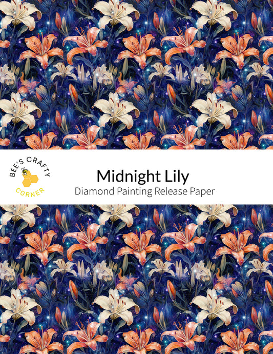 RELEASE PAPER | Midnight Lily - Reusable Patterned Diamond Painting Release Paper