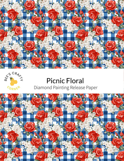 RELEASE PAPER | Picnic Floral - Reusable Patterned Diamond Painting Release Paper
