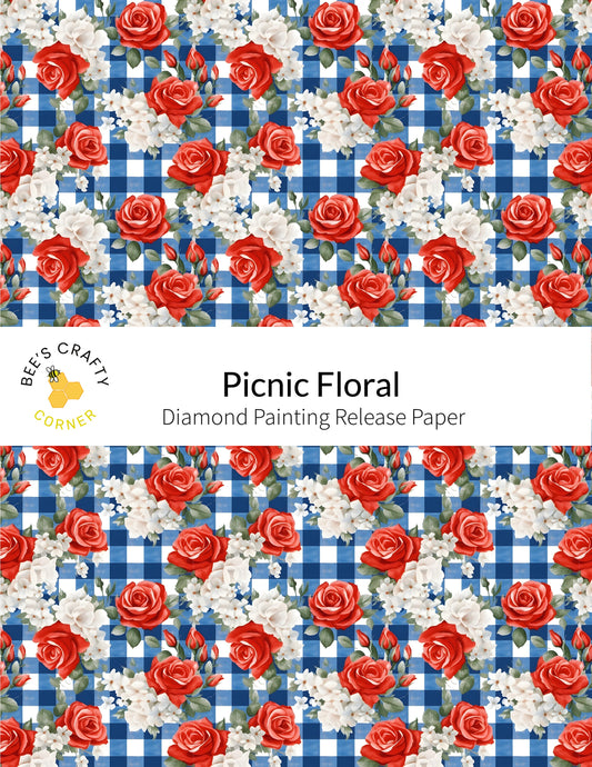 RELEASE PAPER | Picnic Floral - Reusable Patterned Diamond Painting Release Paper