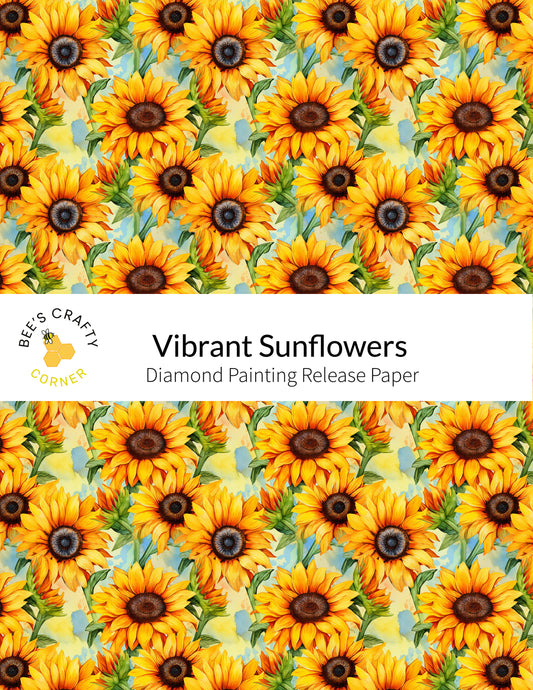 RELEASE PAPER | Vibrant Sunflowers - Reusable Patterned Diamond Painting Release Paper