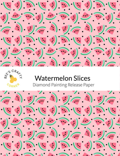 RELEASE PAPER | Watermelon Slices - Reusable Patterned Diamond Painting Release Paper
