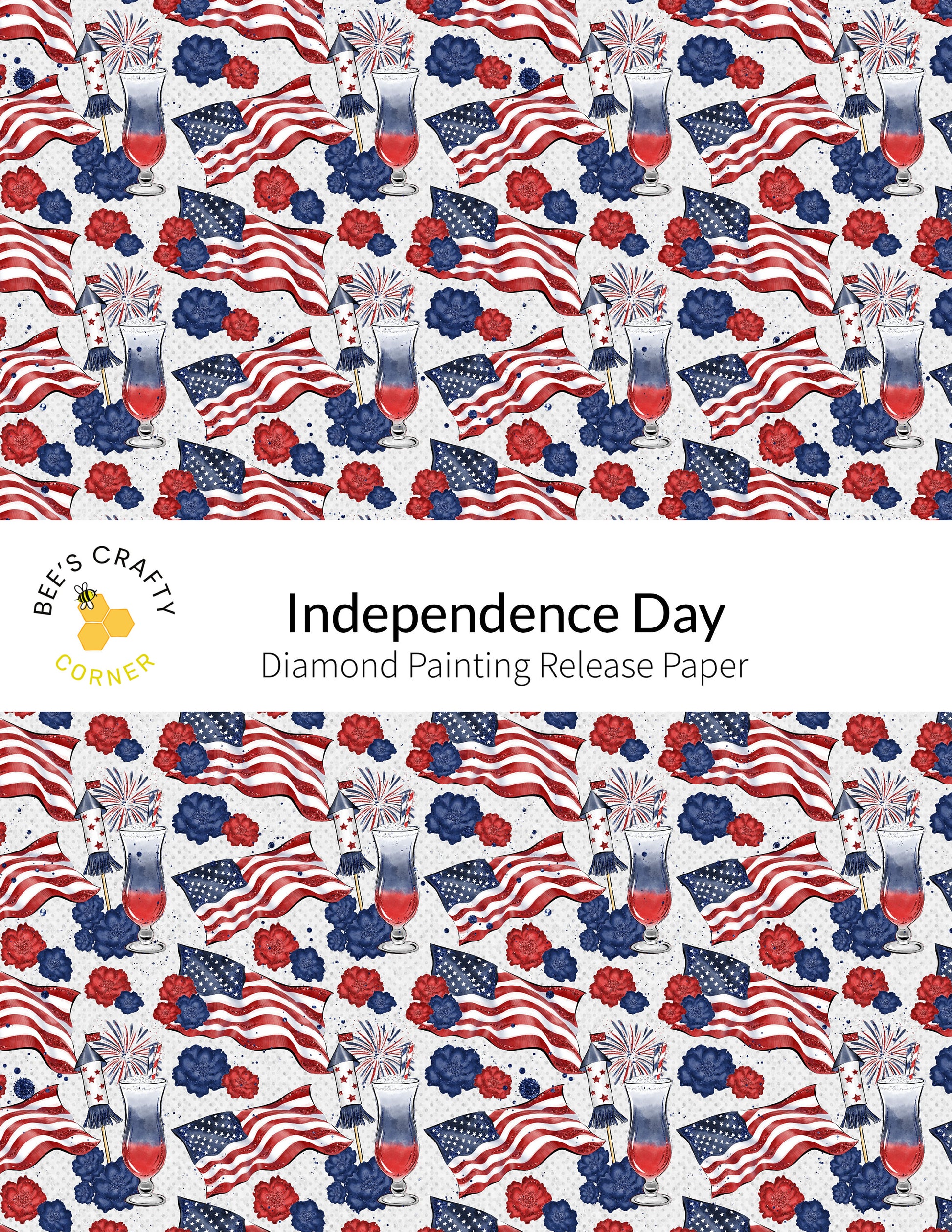 RELEASE PAPER | Independence Day - Reusable Patterned Diamond Painting Release Paper