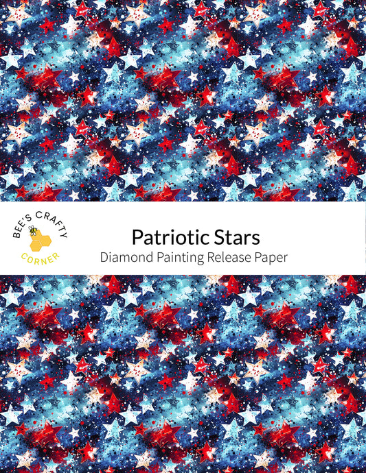 RELEASE PAPER | Patriotic Stars - Reusable Patterned Diamond Painting Release Paper