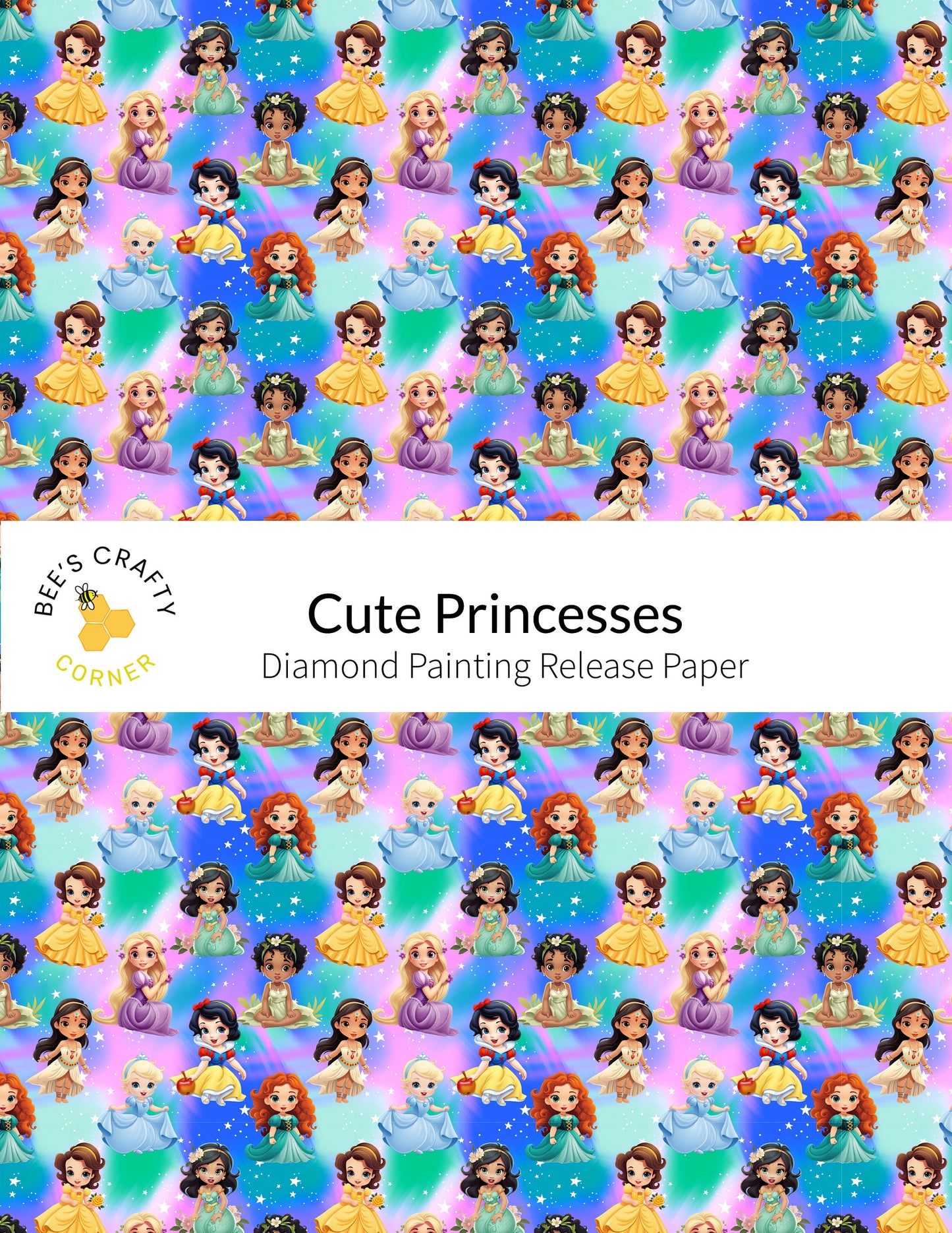 RELEASE PAPER | Cute Princesses - Reusable Patterned Diamond Painting Release Paper