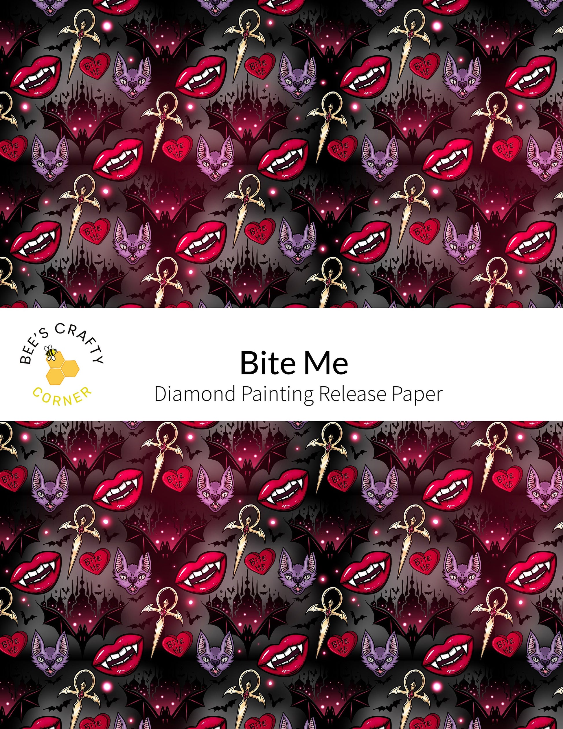 RELEASE PAPER | Bite Me - Reusable Patterned Diamond Painting Release Paper