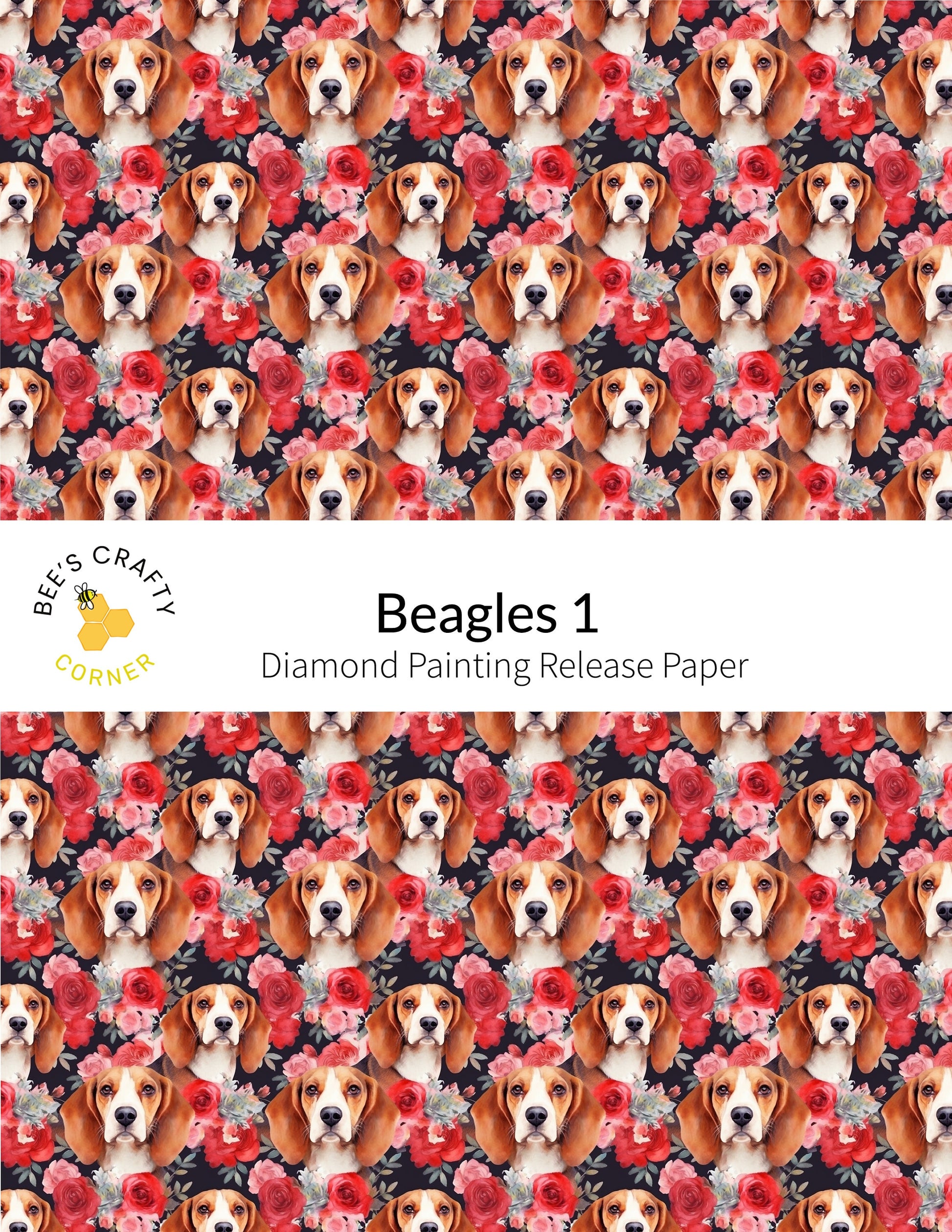 RELEASE PAPER | Beagles #1 - Reusable Patterned Diamond Painting Release Paper