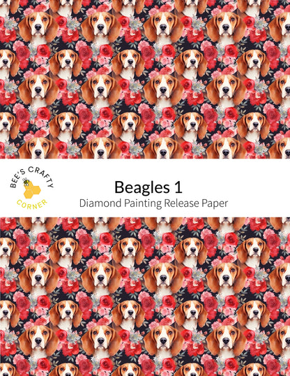 RELEASE PAPER | Beagles #1 - Reusable Patterned Diamond Painting Release Paper